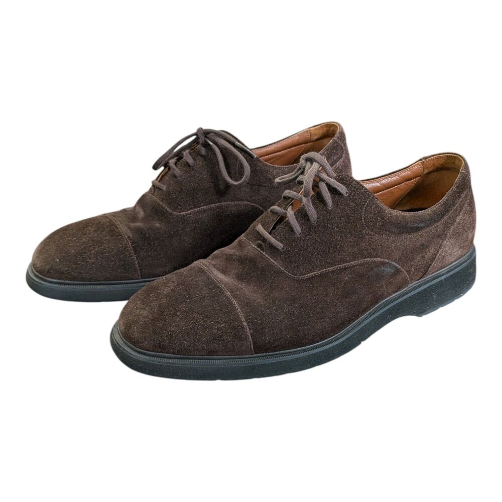 DresSport Brown Suede Oxford Shoes Mens Size 11.5 Casual Comfort Cap Toe Hipster